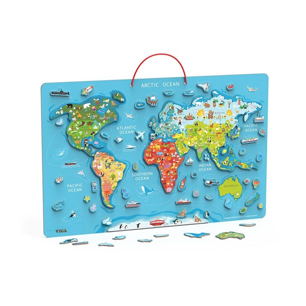 Wooden Magnetic World Map Viga