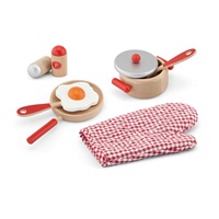 Wooden breakfast set Viga Red