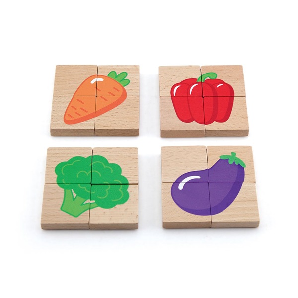 Wooden magnetic puzzle Viga Fruits and Vegetables