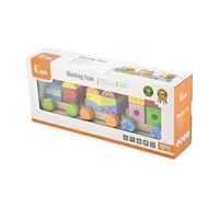 Wooden train with blocks Viga coloured
