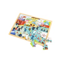 Wooden puzzle 48 pieces Viga Firefighters