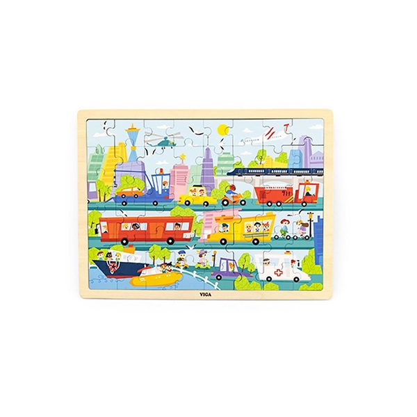 Wooden puzzle 48 pieces Viga Transport