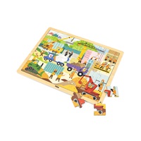 Wooden puzzle 48 pieces Viga Construction Machines