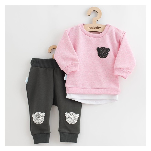 New Baby Brave Bear ABS Pink T-Shirt and Sweatpants Set, size 62 (3-6m)