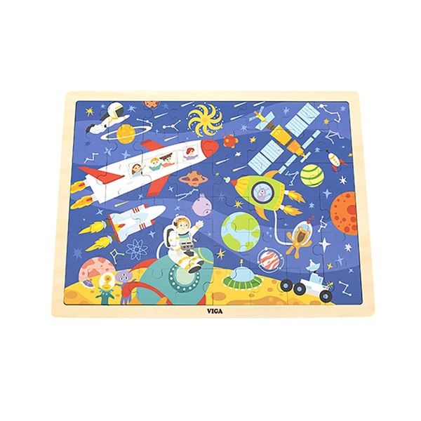 Wooden puzzle explore the universe Viga 48 pieces