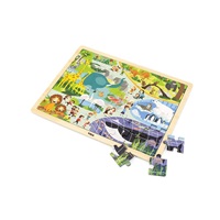 Children‘s wooden puzzle Viga Zoo 48 pieces