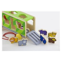 Wooden puzzle car with animals Viga