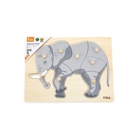 Children‘s wooden puzzle Montessori Viga Elephant