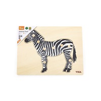 Children‘s wooden puzzle Montessori Viga Zebra