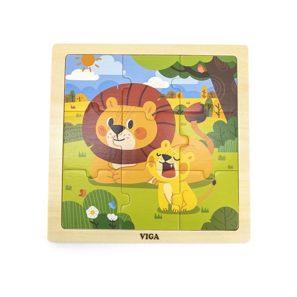 Wooden puzzle for kids Viga 9 pieces Lion