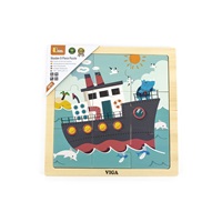 Wooden puzzle for kids Viga 9 pieces Ship
