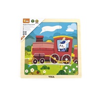 Wooden puzzle for kids Viga 9 pieces Train