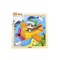 Wooden puzzle for kids Viga 9 pieces Airplane