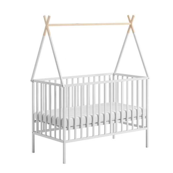 Beech cot Teepee 120x60 cm white