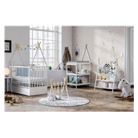 Beech cot Teepee 120x60 cm white