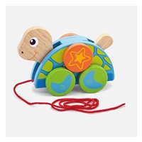 Wooden pull toy on a string Viga Turtle