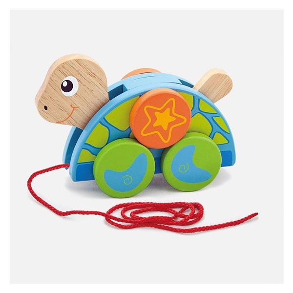 Wooden pull toy on a string Viga Turtle