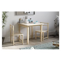 Children's solid wooden table with chairs