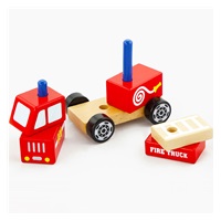 Wooden blocks Viga Firefighters