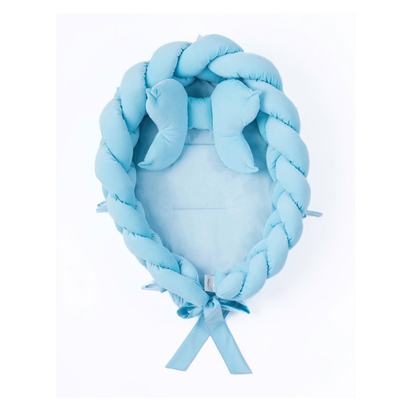 Knitted baby nest Velvet Belisima blue