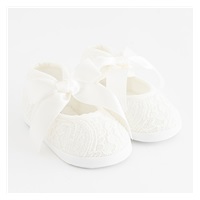 Baby lace booties New Baby beige 0-3 m, size 0-3 m