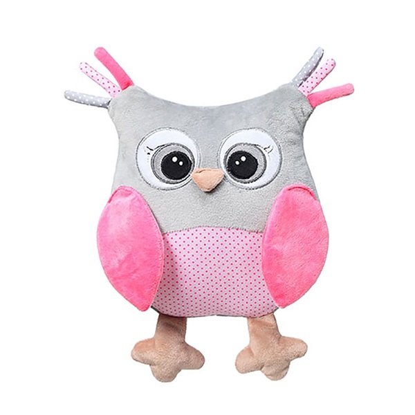 Stuffed toy with rattle Baby Ono Owl pink