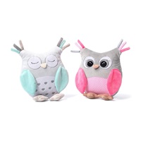 Stuffed toy with rattle Baby Ono Owl pink