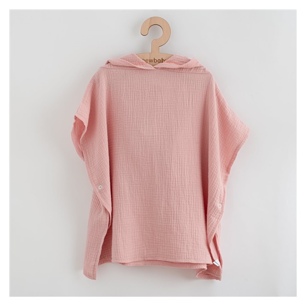 Baby muslin poncho New Baby Feeling pink 80 cm, size M