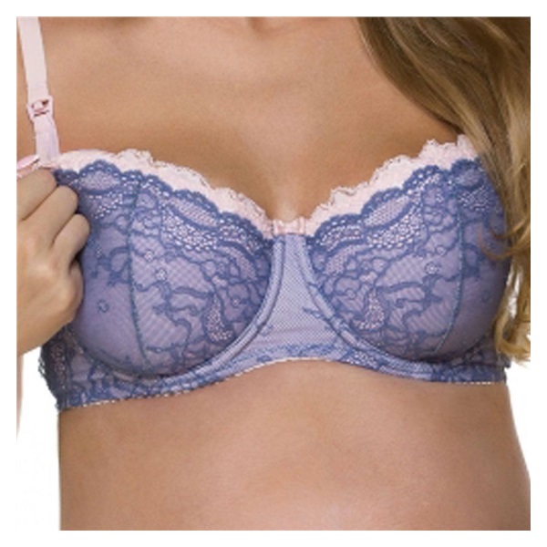 Lace nursing bra New Baby Emily blue, size 70E