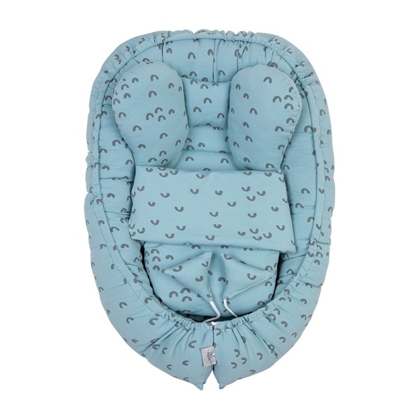 Belisima Soft blue baby nest with duvet