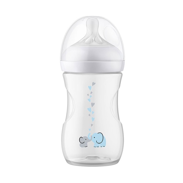 Avent Natural Response bottle with Air Free valve 260 ml +1m elephant