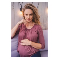 Maternity and nursing t-shirt Kangaroo milk & love pink brown, size S