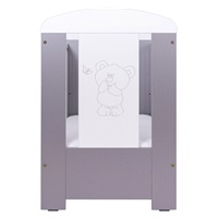 Drewex Bear and Butterfly Crib grey