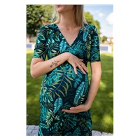 Maternity and nursing dress Two Ways LONG milk & love green blue, size S