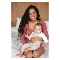 Maternity and nursing dress ribbed Tummy milk & love dark pink, size XL