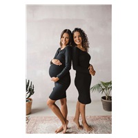 Maternity and nursing dress ribbed Tummy milk & love black, size M