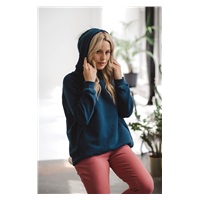 Maternity and nursing hoodie Motherhood oversize milk & love blue, size S