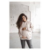 Maternity and nursing sweatshirt Motherhood oversize milk & love beige, size L