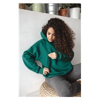 Maternity and nursing hoodie Motherhood oversize milk & love green, size M