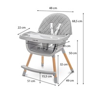 Dining chair Baby Mix Freja wooden dark grey