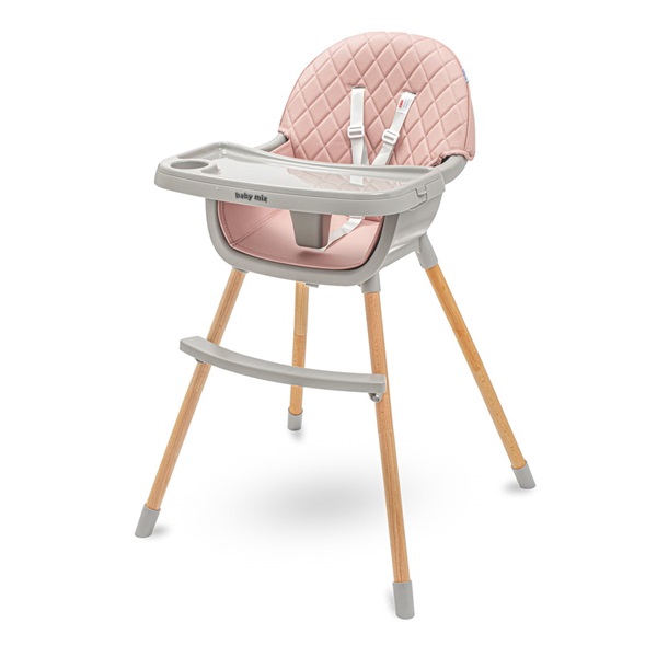 Dining chair Baby Mix Freja wooden dusty pink