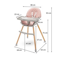 Dining chair Baby Mix Freja wooden dusty pink