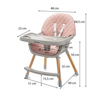 Dining chair Baby Mix Freja wooden dusty pink