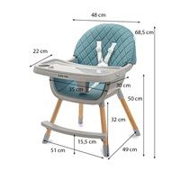 Dining chair Baby Mix Freja wooden dusty green