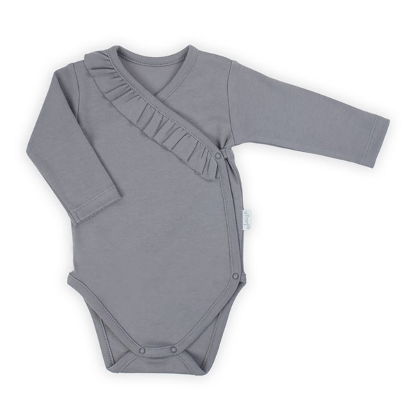 Baby cotton bodysuit with side fastening Nicol Sara grey, size 56 (0-3m)