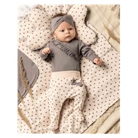 Baby cotton bodysuit with side fastening Nicol Sara grey, size 56 (0-3m)