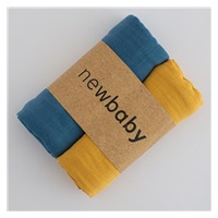 Muslin nappies New Baby 60x80 cm 2 pcs blue, mustard