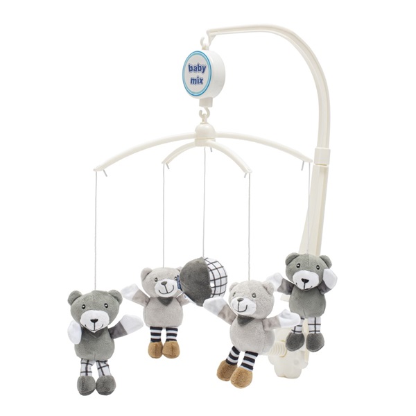 Carousel above the crib Baby Mix Little Bears grey