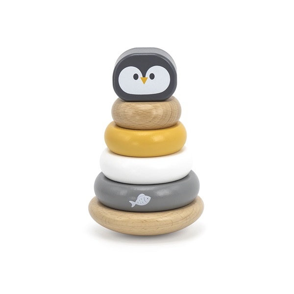 Wooden folding pyramid for little ones Viga Penguin