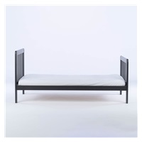 Drewex Nidum 140x70 cm graphite children‘s bed with barrier and drawer